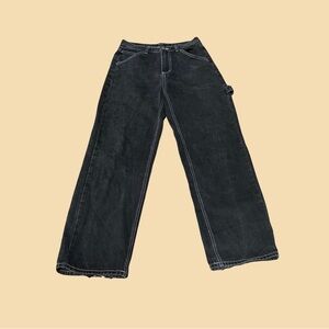 Black Large High Waisted Women’s Denim Cargos